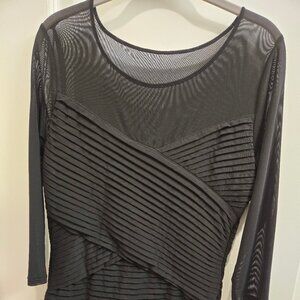 Elegant Black Mesh with Pleating Top